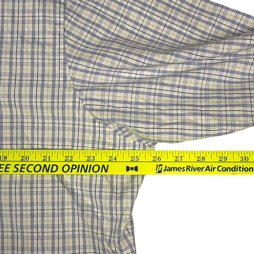 Ralph Lauren Mens Plaid Button Down Shirt Blue Yellow Classic‎ Fit 17 32/33 - Picture 9 of 10
